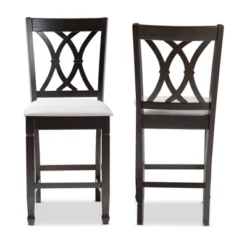 2pc Reneau Finished Wood Counter Height Pub Chairs - Baxton Studio -Baxton Studio GUEST 566c06c6 9987 4aa5 a902 967059e96c44