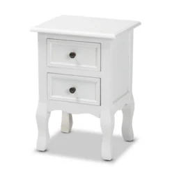 Caelan Wood 2 Drawer Nightstand White - Baxton Studio -Baxton Studio GUEST 56a29978 6fdc 4632 9ab2 334e87f496c8