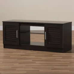 Gianna Modern And Contemporary Finished TV Stand For TVs Up To 47" Dark Brown - Baxton Studio -Baxton Studio GUEST 5746c806 71da 4d1f 81b4 224e9cbd5e4b