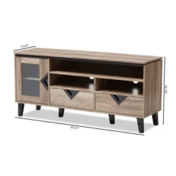 Cardiff Modern And Contemporary Wood TV Stand For TVs Up To 55" - Light Brown - Baxton Studio -Baxton Studio GUEST 574d62ce 4916 4148 9da1 cd2f588a4768