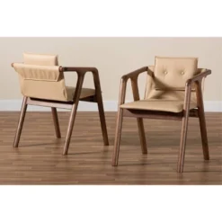 2pc Marcena Imitation Leather Upholstered And Wood Dining Chair Set - Baxton Studio 18 2pc Marcena Imitation Leather Upholstered And Wood Dining Chair Set - Baxton Studio -Baxton Studio GUEST 57c442f6 a00a 41bd 99bf 39f79fbcb926