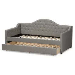 Twin Perry Modern And Contemporary Fabric Daybed With Trundle Light Gray - Baxton Studio -Baxton Studio GUEST 584732c3 3a51 4a57 aa66 397032e7288a
