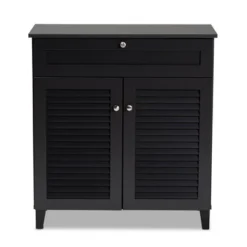 Shelf Wood Shoe Storage Cabinet With Drawer Coolidge Finished Dark Gray - Baxton Studio -Baxton Studio GUEST 588dcf75 2a09 4f08 a703 434cfbb068d3