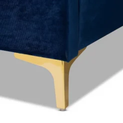 Valery Velvet Platform Bed With Gold - Finished Legs - Baxton Studio -Baxton Studio GUEST 58e8cdab be07 4af9 b484 5e7b99894294