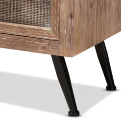 Calida Wood And Rattan 2 Drawer Nightstand Brown - Baxton Studio -Baxton Studio GUEST 594a98aa bbc4 42bf 91b7 03fc1f2484c1