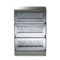 Sabrina Hollywood Regency Glamour Style Mirrored 3 - Drawer Nightstand - Baxton Studio -Baxton Studio GUEST 5a3aea9d 01b6 4997 980a b7c29edb001c