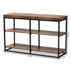 Bardot Wood And Metal 3 Tier Console Table Walnut Brown/Black - Baxton Studio -Baxton Studio GUEST 5a6e98a2 6ef8 450a af63 5fdb6ed4468e