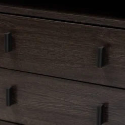 Glover Wood And Metal 2 Drawer Nightstand Brown/Gold - Baxton Studio -Baxton Studio GUEST 5a947dc7 3aec 40b0 b49c 6aef5bd73d5f