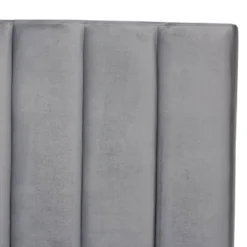 Fiorenza Velvet Panel Bed With Extra Wide Channel Tufted Headboard - Baxton Studio -Baxton Studio GUEST 5bdd5648 ce86 4be7 9e00 bd89c4dd61a8