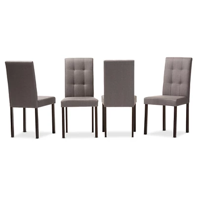 Baxton Studio Set Of 4 Andrew Modern And Contemporary Fabric Upholstered Grid-tufting Dining Chair 4 Baxton Studio Set Of 4 Andrew Modern And Contemporary Fabric Upholstered Grid-tufting Dining Chair - Image 3