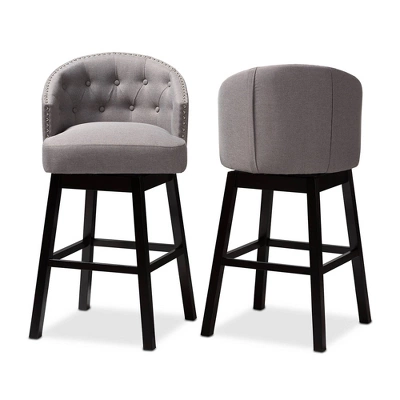 Set Of 2 Theron Swivel Barstools - Baxton Studio 7 Set Of 2 Theron Swivel Barstools - Baxton Studio - Image 5
