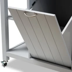 Hayward Coastal And Farmhouse Natural Wood Kitchen Cart White, Light Brown - Baxton Studio -Baxton Studio GUEST 5d3b039f 48f2 4783 8df9 bfe24a00d3e8