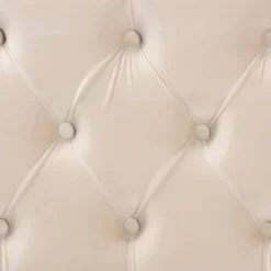 Powell Velvet Fabric Upholstered And PU Leather Ottoman Gold - Baxton Studio -Baxton Studio GUEST 5d6fe404 5d6d 46f7 994f 28ecc053952d