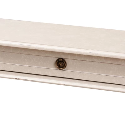 Ariella Whitewashed 1 Drawer End Table White - Baxton Studio 5 Ariella Whitewashed 1 Drawer End Table White - Baxton Studio - Image 3