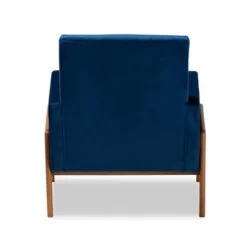 Perris Mid-Century Modern Velvet Fabric Upholstered Wood Lounge Chair - Baxton Studio -Baxton Studio GUEST 5de64ca2 c18f 43f8 b08e b13c945a8448