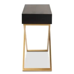 Madan Wood And Metal 2 Drawer Console Table Black/Gold - Baxton Studio -Baxton Studio GUEST 5e782d13 d298 4fcc bf30 d61d52e76bcd