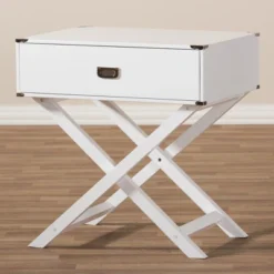 Curtice 1 Drawer Wooden Nightstand White - Baxton Studio -Baxton Studio GUEST 5f2d244a cd8f 4f67 b7c1 5306167a9ac1
