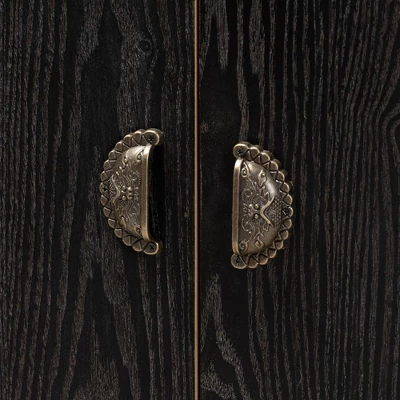 Denali Wood And Metal Storage Cabinet Brown/Black - Baxton Studio 6 Denali Wood And Metal Storage Cabinet Brown/Black - Baxton Studio - Image 4