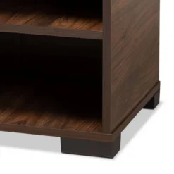Raina Two-Tone Wood 2 Door Shoe Storage Cabinet Walnut Brown/Black - Baxton Studio -Baxton Studio GUEST 60c368c3 6698 435e bbda d3e35737cc29