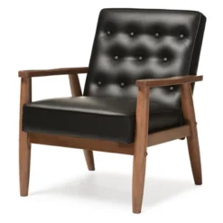 Sorrento Mid - Century Retro Modern Faux Leather Upholstered Wooden Lounge Chair - Baxton Studio 10 Sorrento Mid - Century Retro Modern Faux Leather Upholstered Wooden Lounge Chair - Baxton Studio -Baxton Studio GUEST 613cd8e7 15aa 4276 bfc6 85c4fa363632