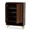 Landen Mid - Century Modern 2 Doors Shoe Storage Cabinet Walnut/Brown/Gold - Baxton Studio -Baxton Studio GUEST 616fb64c f2d9 4b73 a33f 7952c58b4466