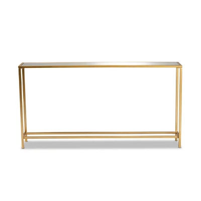 Alessa Glam Metal And Mirrored Glass Console Table Gold - Baxton Studio 3 Alessa Glam Metal And Mirrored Glass Console Table Gold - Baxton Studio