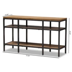 Caribou Rustic Industrial Style Oak Wood And Metal Finished Console Table Black - Baxton Studio -Baxton Studio GUEST 621d470a 8001 4ecb 8411 0c3990da55fd