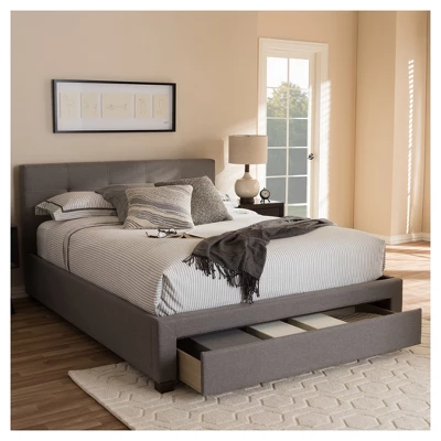Brandy Modern And Contemporary Fabric Upholstered Platform Bed With Storage Drawer - Baxton Studio 9 Brandy Modern And Contemporary Fabric Upholstered Platform Bed With Storage Drawer - Baxton Studio - Image 7