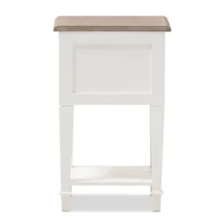 Dauphine 2 Drawer Provincial Style Oak And Distressed Finish Wood Nightstand White - Baxton Studio -Baxton Studio GUEST 62f0e569 c876 48be a2b0 847f7ce400fe