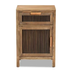 Clement 1 Door And 1 Drawer Wood Spindle Nightstand Brown - Baxton Studio -Baxton Studio GUEST 62f2eb1d fe58 4c55 8caa c5f7813831b2