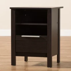 Hamish Modern And Contemporary Finished 1 Drawer Nightstand Dark Brown - Baxton Studio -Baxton Studio GUEST 637de1ae 0762 4e7e 87d3 7249b80d8545
