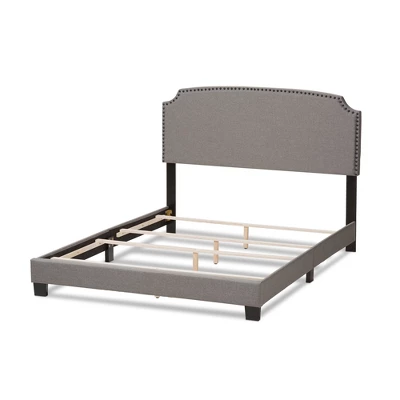 Odette Modern And Contemporary Fabric Upholstered Bed - Light Gray - Baxton Studio 4 Odette Modern And Contemporary Fabric Upholstered Bed - Light Gray - Baxton Studio - Image 2