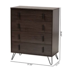 Baldor Wood Metal 4 Drawer Bedroom Chest Dark Brown - Baxton Studio 19 Baldor Wood Metal 4 Drawer Bedroom Chest Dark Brown - Baxton Studio -Baxton Studio GUEST 643cad0b f704 49d2 a207 a36374927db2