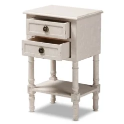 Lenore Country Cottage Farmhouse 2 Drawer Nightstand White - Baxton Studio -Baxton Studio GUEST 6444a8fb 3959 4718 9f8c db22be37fb39