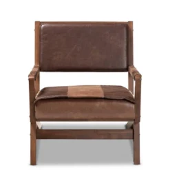 Rovelyn Faux Leather Walnut Finished Wood Lounge Chair Brown - Baxton Studio 19 Rovelyn Faux Leather Walnut Finished Wood Lounge Chair Brown - Baxton Studio -Baxton Studio GUEST 648866b8 8f2f 43c1 b8e6 912af3a07f3a