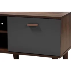 Moina Two-Tone Wood TV Stand For TVs Up To 70" Walnut/Gray - Baxton Studio -Baxton Studio GUEST 657576f5 3c38 4de8 8408 f7751542440a