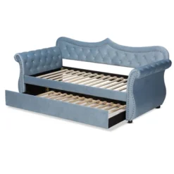 Twin Abbie Velvet Tufted Daybed With Trundle Light Blue - Baxton Studio -Baxton Studio GUEST 65ce483f 2857 4875 9615 52933159cdb0