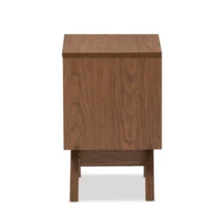 Hildon Mid - Century Modern Wood 2 - Drawer Storage Nightstand - White, "Walnut" Brown - Baxton Studio -Baxton Studio GUEST 66ad5cfe 4d0c 496e b62e f68f29ebe2c7