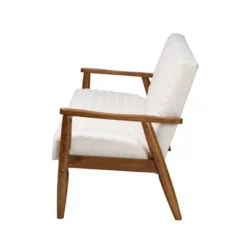 Stratton Boucle Fabric And Wood Sofa White/Walnut Brown - Baxton Studio 12 Stratton Boucle Fabric And Wood Sofa White/Walnut Brown - Baxton Studio -Baxton Studio GUEST 6837778e 3ab3 417d 93ec a7271f161d9e