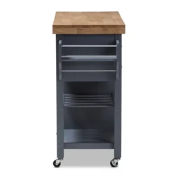Sunderland Coastal And Farmhouse Natural Wood Kitchen Cart Gray, Light Brown - Baxton Studio 23 Sunderland Coastal And Farmhouse Natural Wood Kitchen Cart Gray, Light Brown - Baxton Studio -Baxton Studio GUEST 689e3730 6c2e 4610 9229 50ad425a3e9d