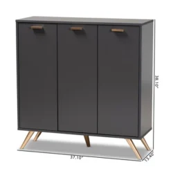 Kelson Wood 3 Door Cabinet Dark Gray/Gold - Baxton Studio 19 Kelson Wood 3 Door Cabinet Dark Gray/Gold - Baxton Studio -Baxton Studio GUEST 691c2226 5d3f 4829 b9b7 3899291fd59f