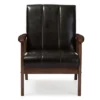 Nikko Mid - Century Modern Scandinavian Style Faux Leather Wooden Lounge Chair - Dark Brown - Baxton Studio -Baxton Studio GUEST 69a9a75c 0d73 4838 a1a2 0d43baaf3c8f
