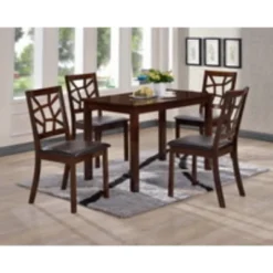 7pc Mozaika Wood And Leather Contemporary Dining Set Black - Baxton Studio -Baxton Studio GUEST 6a40561d fe66 47bc bf3b a65bc369f025