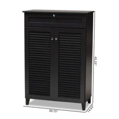 Shelf Wood Shoe Storage Cabinet With Drawer Coolidge Black - Baxton Studio -Baxton Studio GUEST 6a8d38a6 51bb 4c06 b87a 64d900ced4c4