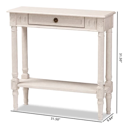 Ariella Whitewashed 1 Drawer End Table White - Baxton Studio 10 Ariella Whitewashed 1 Drawer End Table White - Baxton Studio - Image 8