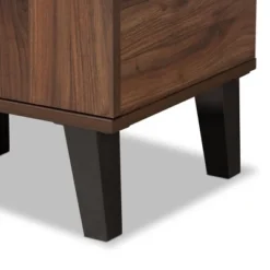 Idina Mid-Century Wood 1 Door Shoe Cabinet Dark Brown/Gray - Baxton Studio -Baxton Studio GUEST 6c1d7b55 2a8b 46c1 a0af a82830d6ad48