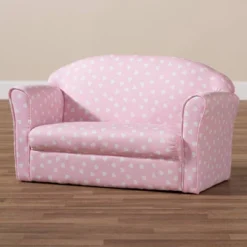 Erica Heart Upholstered Kids' 2 Seater Sofa Pink - Baxton Studio -Baxton Studio GUEST 6d4ea29b 3030 405c b02a aa5ea3f2a81c