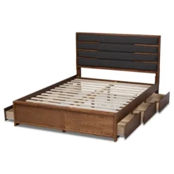 Elin Wood Platform Storage Bed With Drawers Dark Gray/Walnut - Baxton Studio 18 Elin Wood Platform Storage Bed With Drawers Dark Gray/Walnut - Baxton Studio -Baxton Studio GUEST 6d59fecd 3447 4a0a bbef 1eabadc8254b