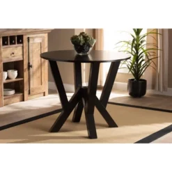 35" Irene Wide Round Wood Dining Table - Baxton Studio 13 35" Irene Wide Round Wood Dining Table - Baxton Studio -Baxton Studio GUEST 6e1da5cc 7df2 4af7 93fd 5ce16c1444b2