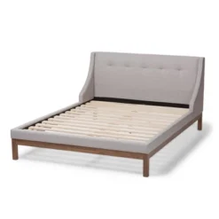 Louvain Modern And Contemporary Fabric Upholstered Walnut - Finished Platform Bed Grayish Beige - Baxton Studio 11 Louvain Modern And Contemporary Fabric Upholstered Walnut - Finished Platform Bed Grayish Beige - Baxton Studio -Baxton Studio GUEST 6ec0953f 5189 4734 917d 91998186fe7b